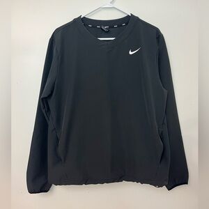 Nike Men’s Large Black Fleece Lined V-Neck Pullover Athletic Training Top